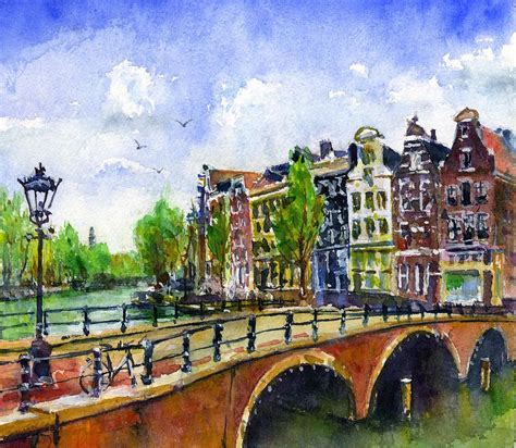 Amsterdam Netherlands By John D Benson Netherlands Painting Amsterdam Painting Amsterdam