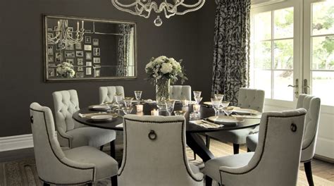 Large amish dining tables, often in the form of expansion tables, can appease large gatherings with ease. Gray Dining Room - Transitional - dining room - Vallone Design