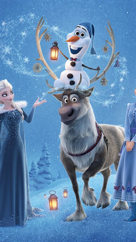 Wallpaper Olafs Frozen Adventure Elsa Anna Winter Deer Snow 4k