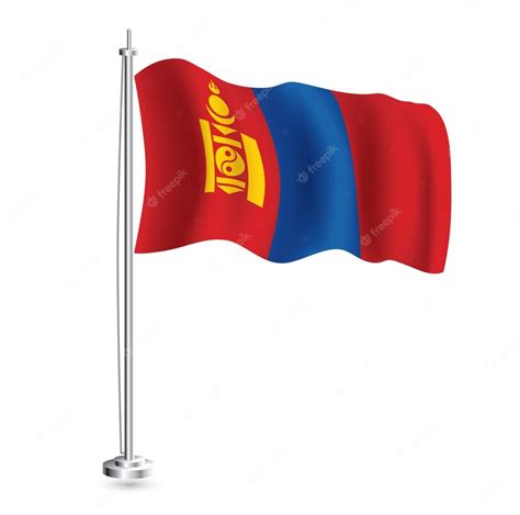 Premium Vector Mongolian Flag Isolated Realistic Wave Flag Of