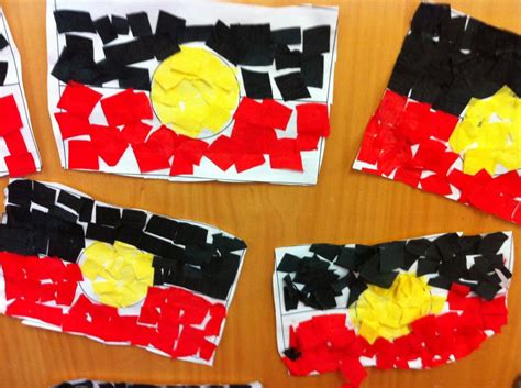 Aboriginal Flags Collage Give Kids Different Colours To Create Their