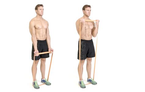 How To Do The Resistance Band Two Arm Curl Mens Health