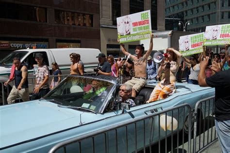 The Nyc Gotopless Day Parade And Rally Editorial Photo Image Of Parade Right
