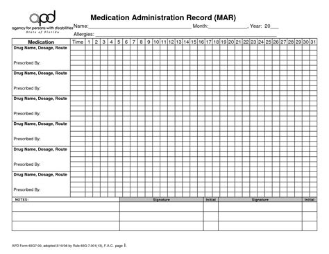 27 Images Of Blank Medication Log Form Template