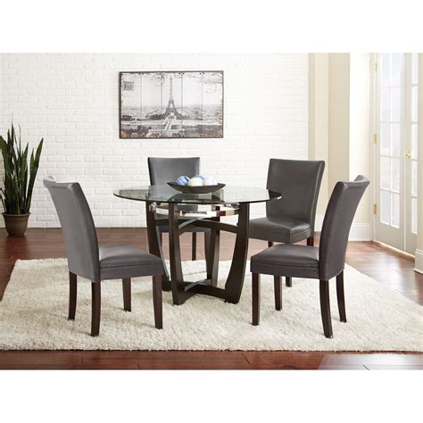 Gray Marley Bonded Leather Dining Chairs Set Of 2 Dining Room Sets