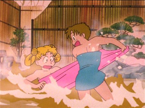Sailor Moon Episode 40 Shingo Stealing Usagis Towel At The Hot
