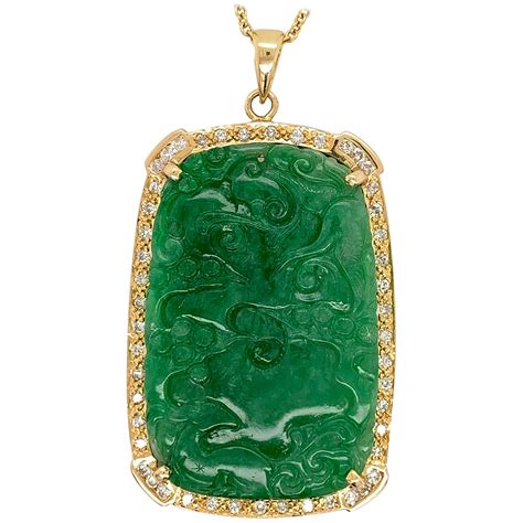 Gia Certified Seven Stone Oval Natural Jadeite Jade Gold Pendant