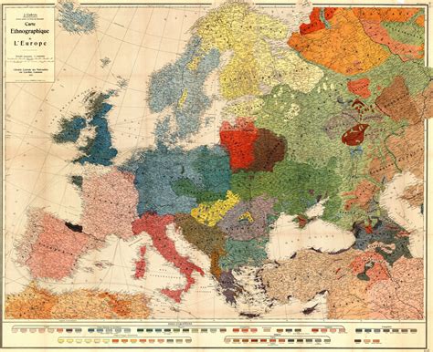 Ethnographische Karte Von Europa Carte Ethnographique De Leurope