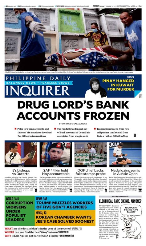 Inquirer Just In Todays Inquirer Front Page Full Issue 🗞📲👉🏽