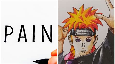 How To Turn Word Pain Into A Cartoon Pain Akatsuki Naruto How To Draw