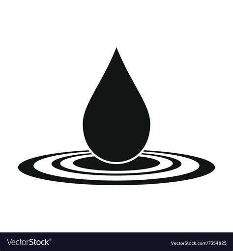 Water Drop Black Simple Icon Royalty Free Vector Image