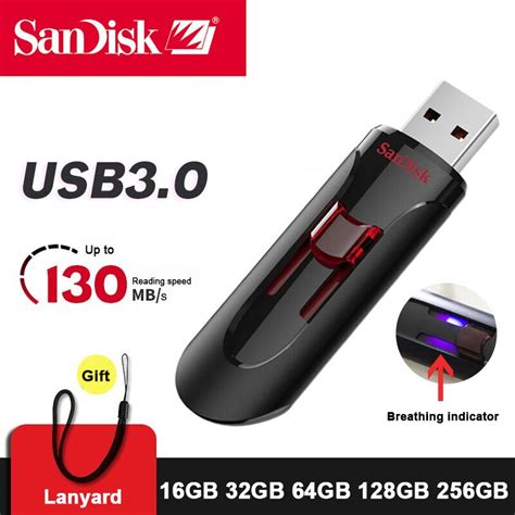 Sandisk Cz600 Cruzer Glide 30 Usb 플래시 드라이브 펜 드라이브 16gb 32gb 64gb 256gb