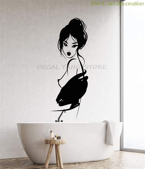 Vinyl Wall Applique Sexy Nude Girl Geisha Japanese Asian Woman Fashion
