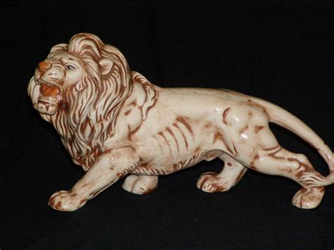 Vintage Ceramic Lion Figurine King Of The Jungle By Parkie2