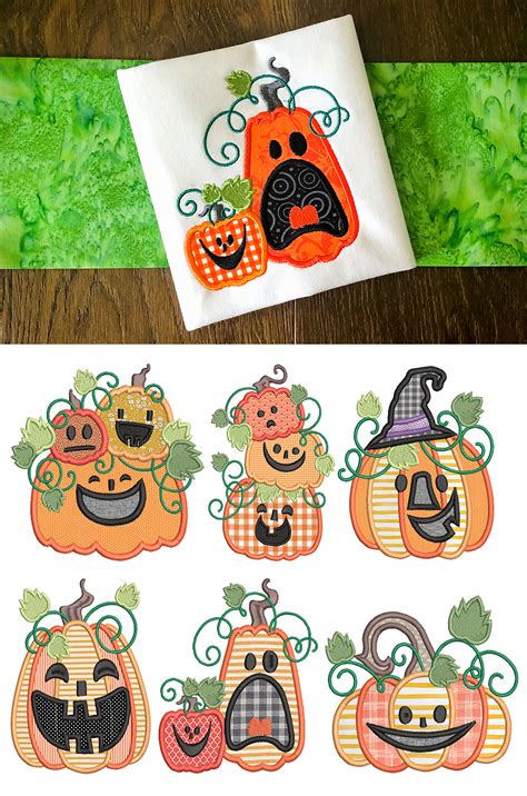 Fun Jack O Lanterns Applique Machine Embroidery Designs Embroidery