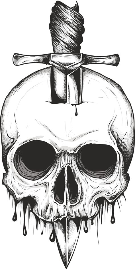 Sword Skull Print Free Vector Cdr Download