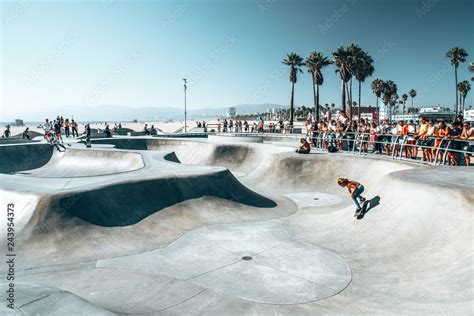 June 10 2018 Los Angeles Usa Venice Beach Skate Park By The Ocean