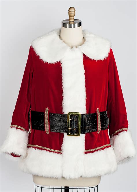 Traditional Santa Coat With Fur Down The Front At The Cuffs And Along