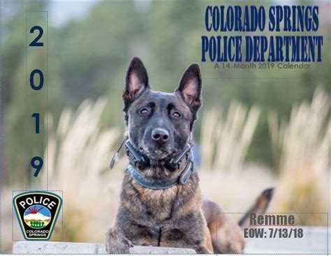 2019 K 9 Calendars Colorado Springs Police Department — Nextdoor