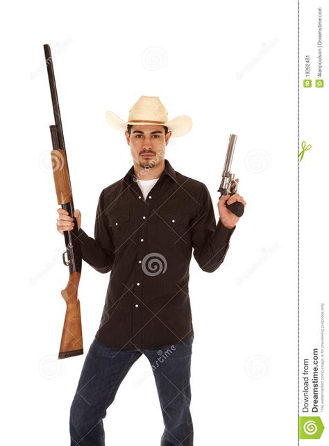 Cowboy With Two Guns Stock Image Image 19292481