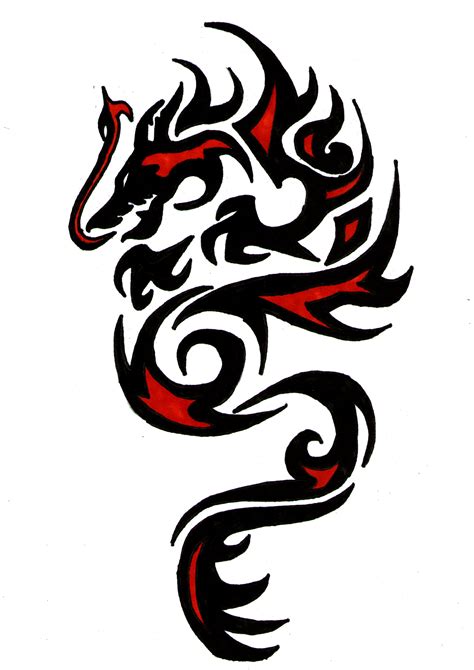 Tribal Fire Dragon Tattoos Designs Clipart Best