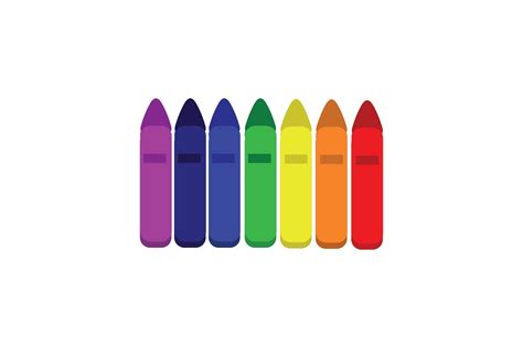 Rainbow Crayon Vector Art Graphic By Artgreesa · Creative Fabrica