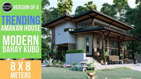 Modern Bahay Kubo 2 Bedroom 8 X 8 Meters Split Level Amakan House