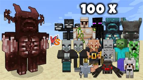 Bulky Warden Vs Every Minecraft Mob In Minecraft X100 Bulky Warden Vs