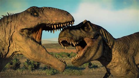 T Rex Vs Giganotosaurus Jurassic World Dominion Prologue K Jurassic World Evolution