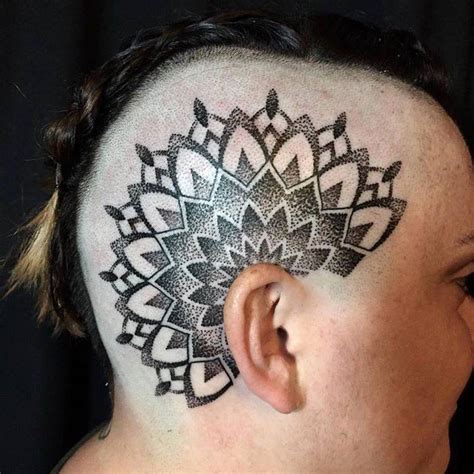 Half Mandala Head Tattoo