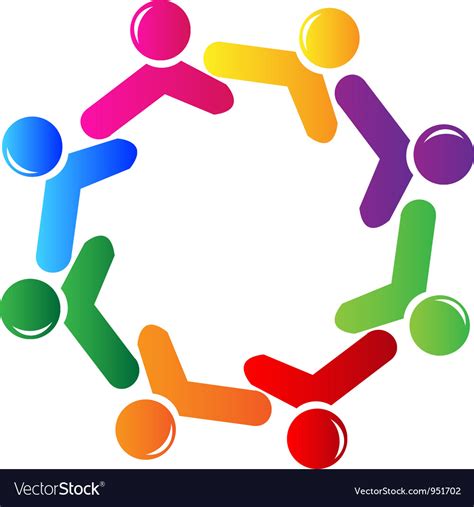 Teamwork Social Networking Logo Royalty Free Vector Image