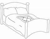 Coloring Bed sketch template