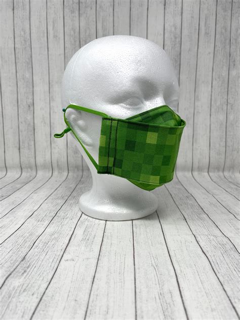Minecraft Creeper 3d Face Mask Etsy