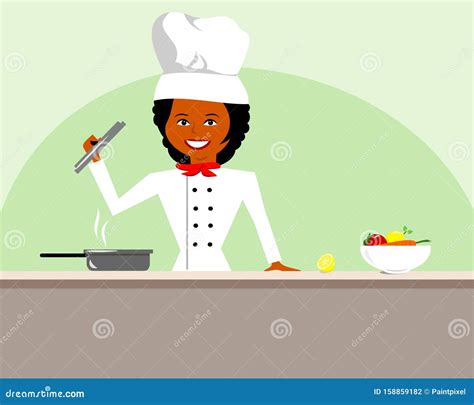 Chef In White Uniform And Toque Vector Character Illustration