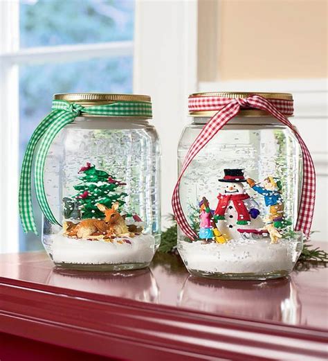 Diy Christmas Snowglobes Using Mason Jars Christmas Do It Yourself