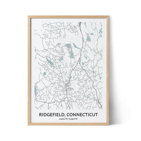 Ridgefield Map Poster Your City Map Art Positive Prints