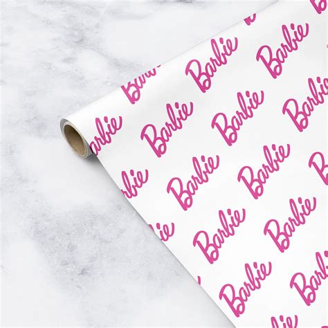 Barbie T Wrapping Paper Pink White T Wrap Girlish Etsy Australia