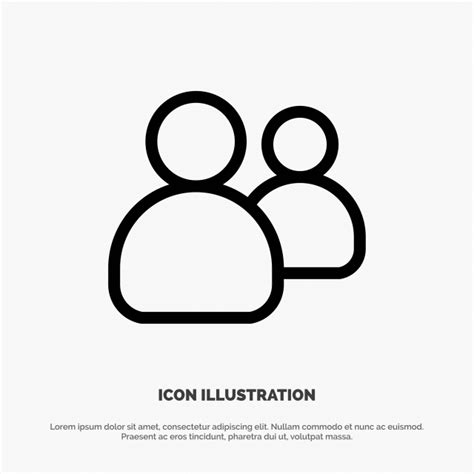 Users Group Vector Design Images Friends Group Users Team Line Icon