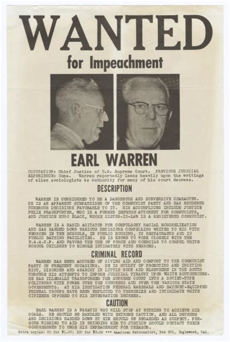 Wanted For Impeachment Earl Warren Dlc Catalog