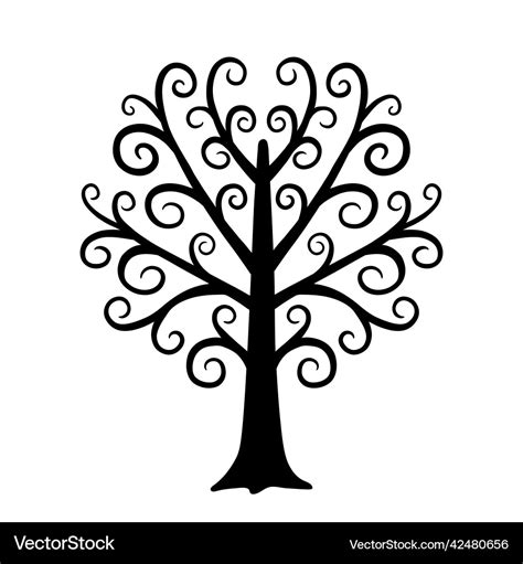 Fantasy Tree Of Life Silhouette Royalty Free Vector Image