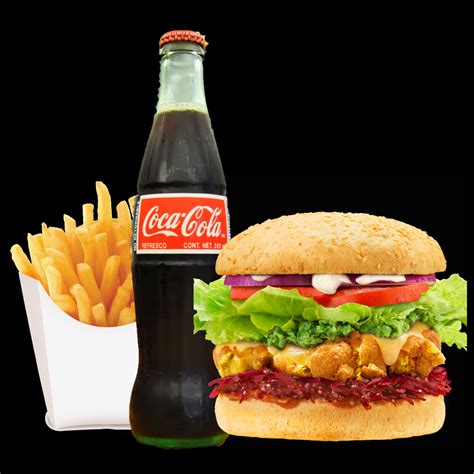 Tandoori Chicken Burger Fries And Coke The Fat Guys