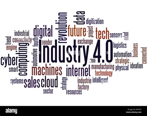 Industry 40 Word Cloud Concept On White Background Stock Photo Alamy