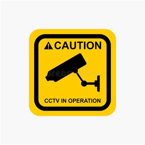 Cctv In Operation Rectangle Sign Stock Vector Illustration Of