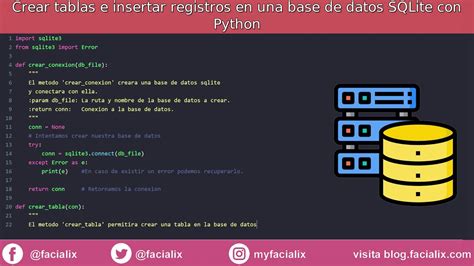 Crear Tablas E Insertar Registros En Una Base De Datos Sqlite Con Python Youtube