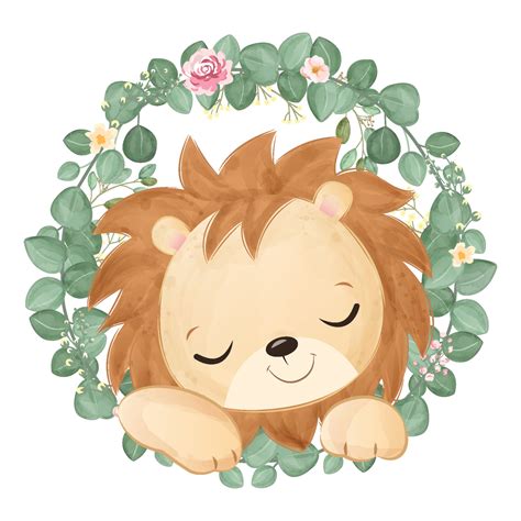Cute Baby Lion In Watercolor Illustration 2764184 Vector Art At Vecteezy