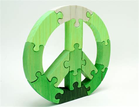 Peace Sign Puzzle Green Berkshire Bowls