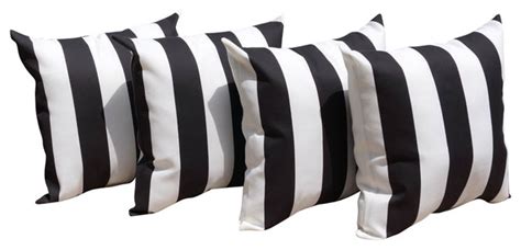 Mill Creek Finnigan Vertical Stripe Black And White Outdoor Throw Pillow