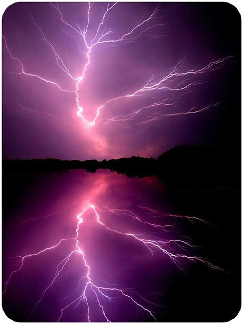 Purple Clouds Lightning Storm Nature Photography