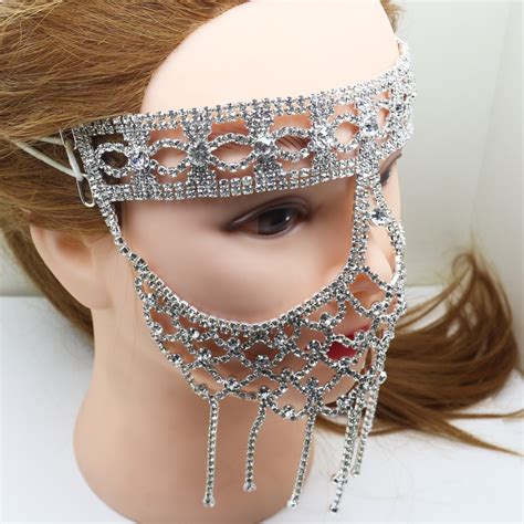 Elegant Diamond Mask Artificial Crystal Diy Hallowma