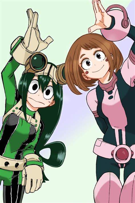 Uraraka Ochako Asui Tsuyu Boku No Hero Academia Personajes De